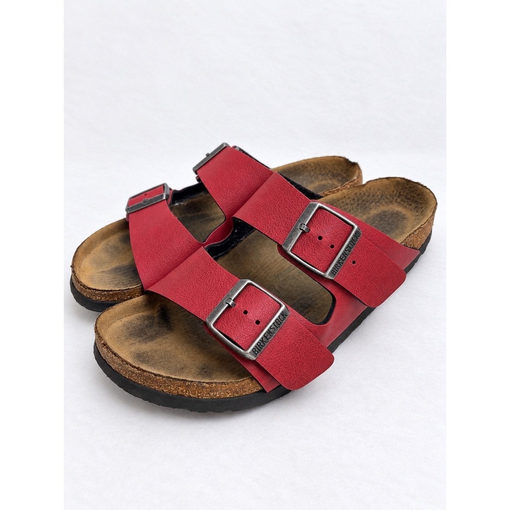 Birkenstock Arizona Red Two Strap Buckle Slide Sandals EU 38 US 7-7.5
